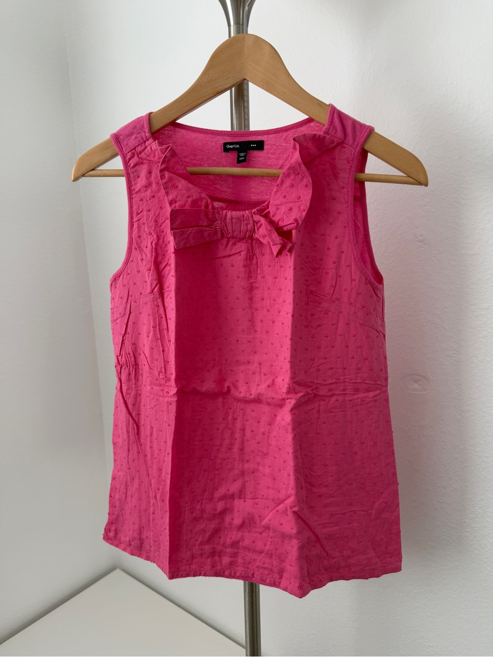 GAP Girls Sleeveless Bow Tank Top - Hot Pink